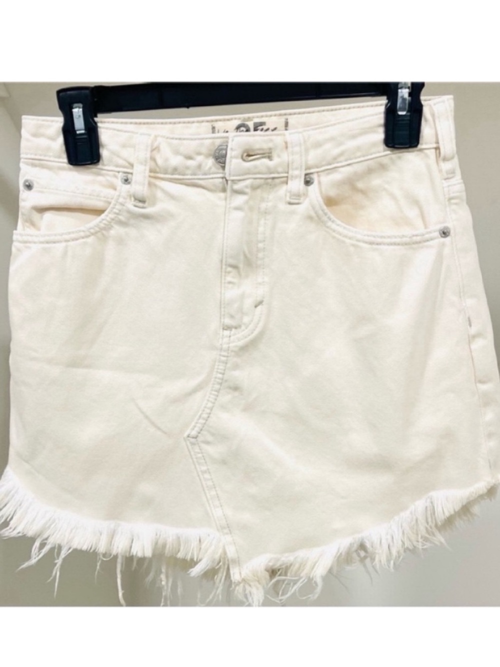 We The Free Ivory Frayed Mini Skirt EUC - Picture 11 of 17